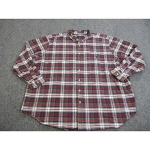 Ralph Lauren Shirt Mens 4XB Red Green Plaid Button Down Big Tall Classic‎ Cotton